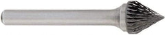 OSG - 5/8" Cut Diam, 1/4" Shank Diam, Cone Head Burr - Carbide, Point End, 2" OAL - Caliber Tooling