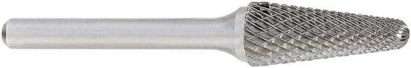 OSG - 3/4" Cut Diam, 1/4" Shank Diam, Cone Head Burr - Carbide, Radius End, 1-1/2" LOC, 2" OAL - Caliber Tooling