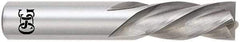 OSG - 1", 1-1/2" LOC, 1" Shank Diam, 4" OAL, 4 Flute, Solid Carbide Square End Mill - Single End, Uncoated, Spiral Flute, 30° Helix, Centercutting, Right Hand Cut, Left Hand Flute, Series 447 - Caliber Tooling