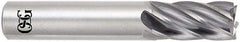 OSG - 22mm, 38mm LOC, 22mm Shank Diam, 102mm OAL, 6 Flute, Solid Carbide Square End Mill - Single End, Uncoated, Spiral Flute, 30° Helix, Centercutting, Right Hand Cut, Right Hand Flute, Series 461 - Caliber Tooling