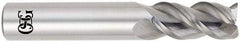 OSG - 7/8", 1-1/2" LOC, 7/8" Shank Diam, 4" OAL, 3 Flute, Solid Carbide Square End Mill - Single End, Uncoated, Spiral Flute, 45° Helix, Centercutting, Right Hand Cut, Right Hand Flute, Series 445 - Caliber Tooling