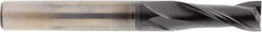 OSG - 3/8", 7/8" LOC, 3/8" Shank Diam, 2-1/2" OAL, 2 Flute, Solid Carbide Square End Mill - Single End, Diamond Finish, Spiral Flute, 30° Helix, Right Hand Cut, Right Hand Flute, Series 7020 - Caliber Tooling