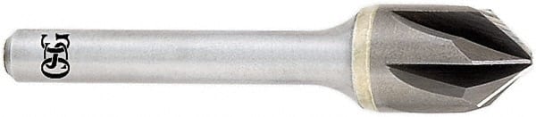 OSG - 1/2" Head Diam, 1/4" Shank Diam, Multi Flute 82° Solid Carbide Countersink - Caliber Tooling