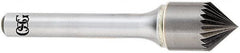 OSG - 1/4" Head Diam, 1/4" Shank Diam, 18 Flute 60° Solid Carbide Countersink - Caliber Tooling