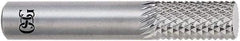 OSG - 3/8" Diam, 1" LOC, Drill Point End, Solid Carbide Diamond Pattern Router Bit - Right Hand Cut, 2-1/2" OAL, 3/8" Shank Diam, Use on Glass Reinforced Polyester, Graphite Composite Laminates, Kevlar, Phenolic Epoxy - Caliber Tooling