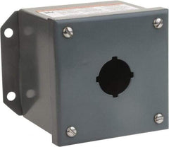 Square D - 1 Hole, 30mm Hole Diameter, Steel Pushbutton Switch Enclosure - 5-1/4 Inch High x 4.17 Inch Wide x 3.62 Inch Deep, 1, 3, 13 NEMA Rated - Caliber Tooling