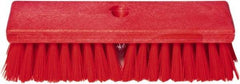 PRO-SOURCE - 1-3/4" Bristle Length, Polypropylene Food Service Brush - 10" Long x 2-1/2" Wide Head, Red, Foam Block - Caliber Tooling