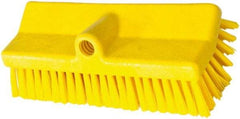 PRO-SOURCE - 1-3/4" Bristle Length, Polypropylene Food Service Brush - 10" Long x 5" Wide Head, 20" OAL, Long Handle, Yellow, Foam Block - Caliber Tooling