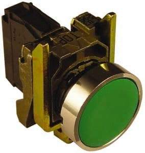 Square D - 0.87 Inch Mount Hole, Pushbutton Switch Only - Round, Green Pushbutton, Illuminated, Momentary (MO), Shock and Vibration Resistant - Caliber Tooling