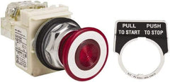 Square D - 30mm Mount Hole, Pushbutton Switch - Red Pushbutton, Maintained (MA) - Caliber Tooling