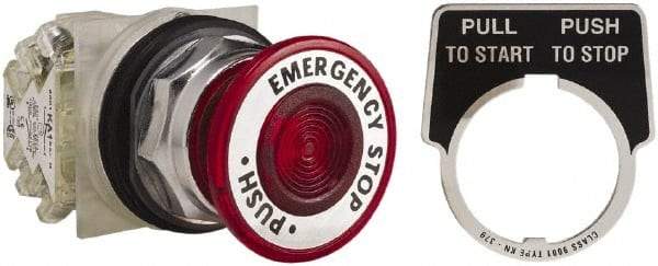 Square D - 30mm Mount Hole, Pushbutton Switch - Red Pushbutton, Maintained (MA) - Caliber Tooling