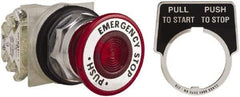 Square D - 30mm Mount Hole, Pushbutton Switch - Red Pushbutton, Maintained (MA) - Caliber Tooling