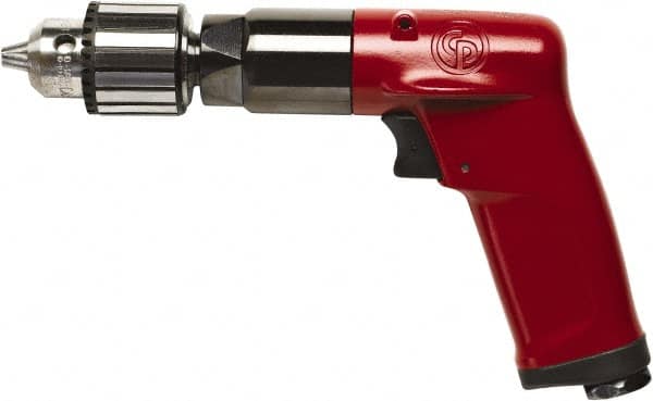 Chicago Pneumatic - 3/8" Keyed Chuck - Pistol Grip Handle, 500 RPM, 2.25 LPS, 4.75 CFM, 0.5 hp, 90 psi - Caliber Tooling