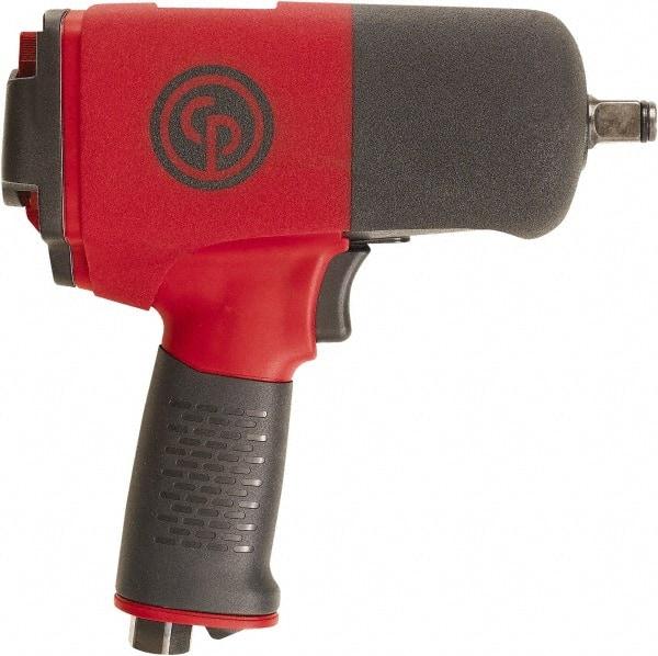 Chicago Pneumatic - 1/2" Drive, 9,000 RPM, 701 Ft/Lb Torque Impact Wrench - Pistol Grip Handle, 25.4 CFM, 90 psi, 1/4" NPT Inlet - Caliber Tooling