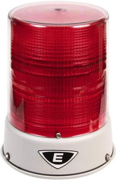 Edwards Signaling - 120 VAC, 4X NEMA Rated, LED, Red, Flashing, Steady Light - 65 Flashes per min, 3/4 Inch Pipe, 6-1/2 Inch Diameter, 8 Inch High, IP66 Ingress Rating, Pipe Mount - Caliber Tooling