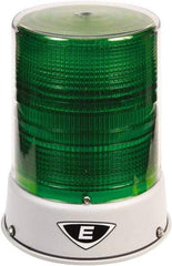 Edwards Signaling - 120 VAC, 4X NEMA Rated, LED, Green, Flashing, Steady Light - 65 Flashes per min, 3/4 Inch Pipe, 6-1/2 Inch Diameter, 8 Inch High, IP66 Ingress Rating, Pipe Mount - Caliber Tooling