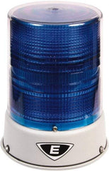 Edwards Signaling - 120 VAC, 4X NEMA Rated, LED, Blue, Flashing, Steady Light - 65 Flashes per min, 3/4 Inch Pipe, 8-1/4 Inch Diameter, 7-3/4 Inch High, IP66 Ingress Rating, Pipe Mount - Caliber Tooling