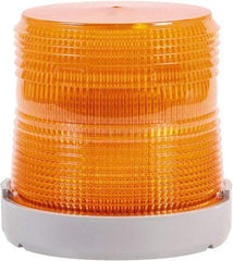 Edwards Signaling - 24 VDC, 4X NEMA Rated, LED, Amber, Flashing, Steady Light - 65 Flashes per min, 1/2 Inch Pipe, 4-9/32 Inch Diameter, 4-7/32 Inch High, Panel Mount, Pipe Mount - Caliber Tooling