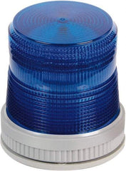 Edwards Signaling - 120 VAC, 4X NEMA Rated, LED, Blue, Flashing, Steady Light - 65 Flashes per min, 3/4 Inch Pipe, 3-3/4 Inch Diameter, 4-3/4 Inch High, Panel Mount, Pipe Mount, Wall Mount - Caliber Tooling