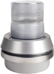 Edwards Signaling - 120 VAC, LED, Clear, Flashing Light - 65 Flashes per min, 1/2 Inch Pipe, 6 Inch Diameter, 7-3/8 Inch High, Box Mount, Pane, Pipe, Surface and Wall Mount - Caliber Tooling