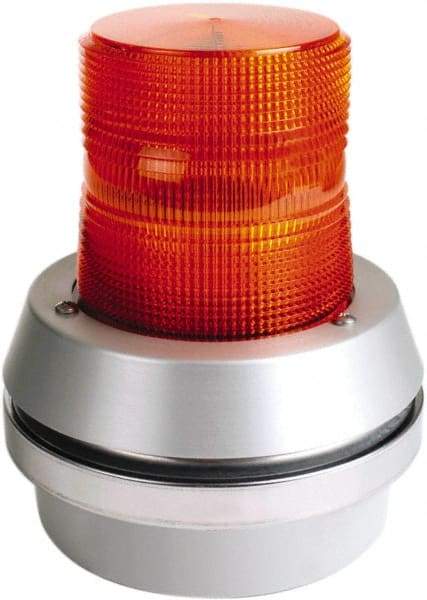 Edwards Signaling - 120 VAC, LED, Amber, Flashing Light - 65 Flashes per min, 1/2 Inch Pipe, 6 Inch Diameter, 7-3/8 Inch High, Box Mount, Pane, Pipe, Surface and Wall Mount - Caliber Tooling