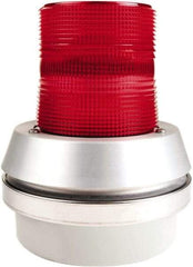 Edwards Signaling - 120 VAC, LED, Red, Flashing Light - 65 Flashes per min, 1/2 Inch Pipe, 6 Inch Diameter, 7-3/8 Inch High, Box Mount, Panel, Pipe, Surface and Wall Mount - Caliber Tooling