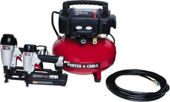 Porter-Cable - 0.80 HP, 2.6 SCFM at 90 psi Pancake Finish/Nailer Combo - 6 Gallon Tank, 10 Amp, 150 Max psi, 120V - Caliber Tooling