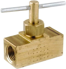 ANDERSON METALS - 1/8" Pipe, Inline Metal Seat Needle Valve - Brass Seal, Female x Female Ends, Lead Free Brass Valve, 150 Max psi - Caliber Tooling