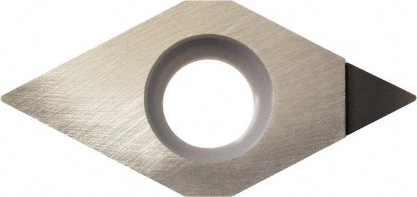 Kyocera - DCMT32.51 Grade KPD001 Polycrystalline Diamond (PCD) Turning Insert - Uncoated, 55° Diamond, 3/8" Inscr Circle, 5/32" Thick, 1/64" Corner Radius - Caliber Tooling