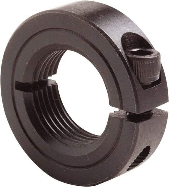 Climax Metal Products - 1-12 Thread, Steel, One Piece Threaded Shaft Collar - 1-3/4" Outside Diam, 1/2" Wide - Caliber Tooling