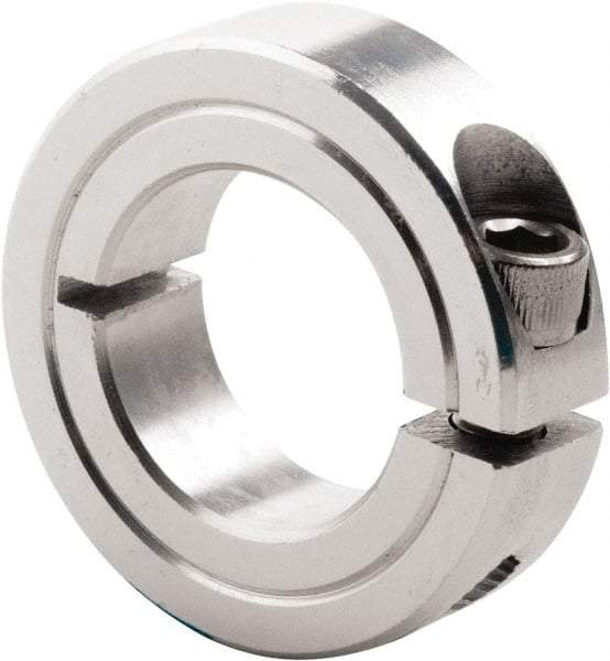 Climax Metal Products - 1-1/2" Bore, Steel, One Piece Clamp Collar - 2-3/8" Outside Diam, 9/16" Wide - Caliber Tooling