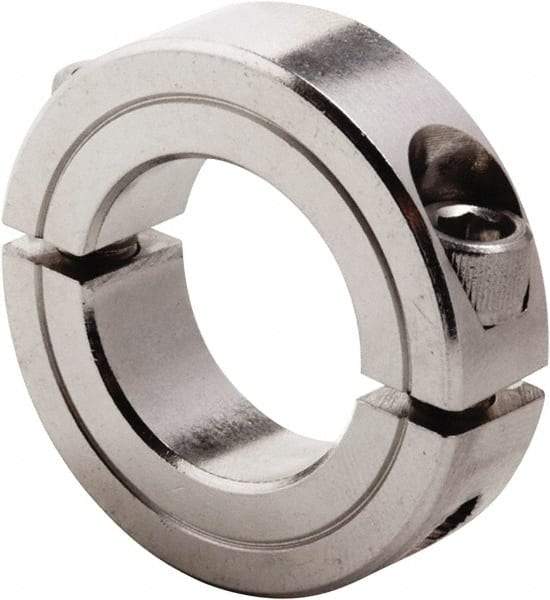 Climax Metal Products - 3-1/2" Bore, Stainless Steel, Two Piece Clamp Collar - 4-3/4" Outside Diam, 7/8" Wide - Caliber Tooling