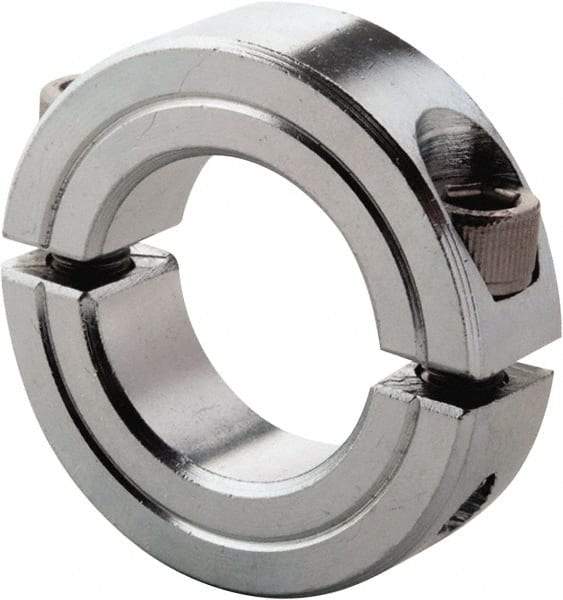 Climax Metal Products - 2-1/4" Bore, Steel, Two Piece Clamp Collar - 3-1/4" Outside Diam, 3/4" Wide - Caliber Tooling