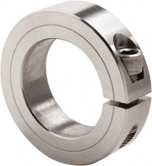 Climax Metal Products - 3-7/16" Bore, Stainless Steel, One Piece Clamp Collar - 4-3/4" Outside Diam, 7/8" Wide - Caliber Tooling