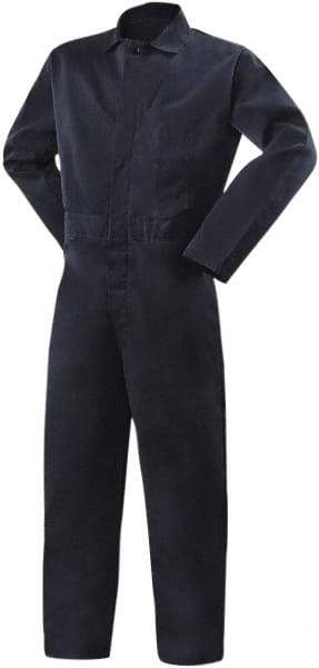 Steiner - Size 4XL, Navy Blue, Snap, Flame Resistant/Retardant Coverall - Cotton, 5 Pockets - Caliber Tooling