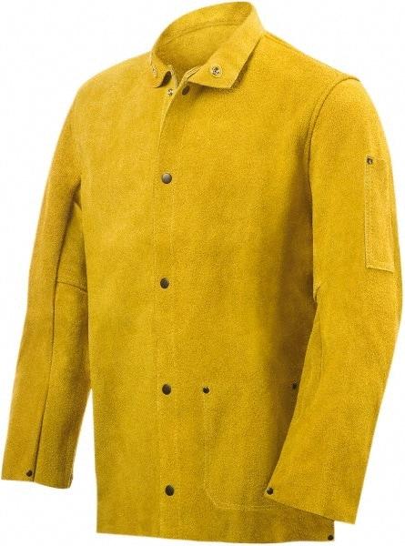 Steiner - Size XL Welding Jacket - Yellow, Cowhide, Snaps Closure - Caliber Tooling