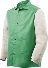 Steiner - Size 4XL Flame Resistant/Retardant Jacket - Green, Gray, Cotton & Leather, Snaps Closure - Caliber Tooling