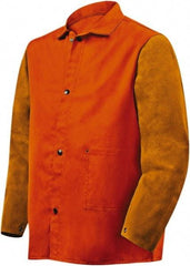 Steiner - Size 3XL Flame Resistant/Retardant Jacket - Orange, Rust, Cotton & Leather, Snaps Closure - Caliber Tooling