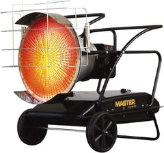 Master - 125,000 BTU, Kerosene/Diesel/Fuel Oil Fired Radiant Heater - 14 Gal Fuel Capacity, 28.4" Long x 28.7" Wide x 40.8" High - Caliber Tooling