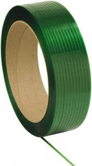 Made in USA - 10,500' Long x 1/2" Wide, Waxed Polyester Strapping - 500 Lb Capacity, 0.018" Thick - Caliber Tooling