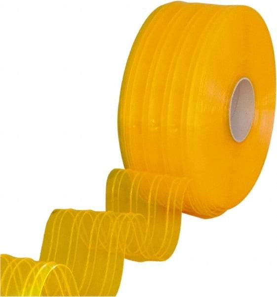 Clearway Door - Clear/Yellow Ribbed QuickStrip Roll Dock Curtain Strips - 8" Wide x 150' Long x 0.072" Thick - Caliber Tooling