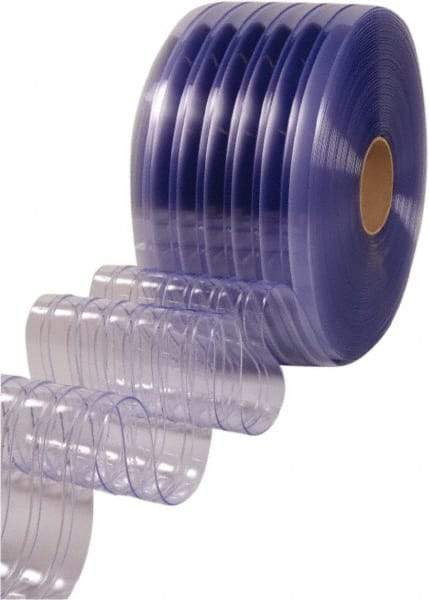 Clearway Door - Clear Ribbed Bulk Strip Roll Dock Curtain Strips - 12" Wide x 150' Long x 0.11" Thick - Caliber Tooling