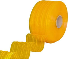 Clearway Door - Clear/Yellow Ribbed QuickStrip Roll Dock Curtain Strips - 12" Wide x 150' Long x 0.11" Thick - Caliber Tooling