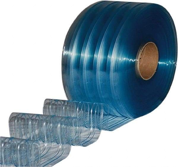 Clearway Door - Clear Ribbed QuickStrip Roll Dock Curtain Strips - 12" Wide x 150' Long x 0.11" Thick - Caliber Tooling