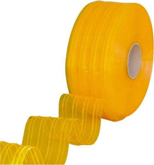 Clearway Door - Clear/Yellow Ribbed Bulk Strip Roll Dock Curtain Strips - 8" Wide x 150' Long x 0.072" Thick - Caliber Tooling