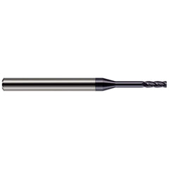 Harvey Tool - Corner Radius & Corner Chamfer End Mills; Mill Diameter (mm): 0.80 ; Mill Diameter (Inch): 1/32 ; Mill Diameter (Decimal Inch): 0.0310 ; End Type: Corner Radius ; Corner Radius (Decimal Inch): 0.0100 ; Number of Flutes: 4