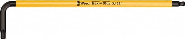 Wera - 5/32" Hex, Long Arm, Hex Key - 5-3/8" OAL, Cast Steel, Inch System of Measurement - Caliber Tooling