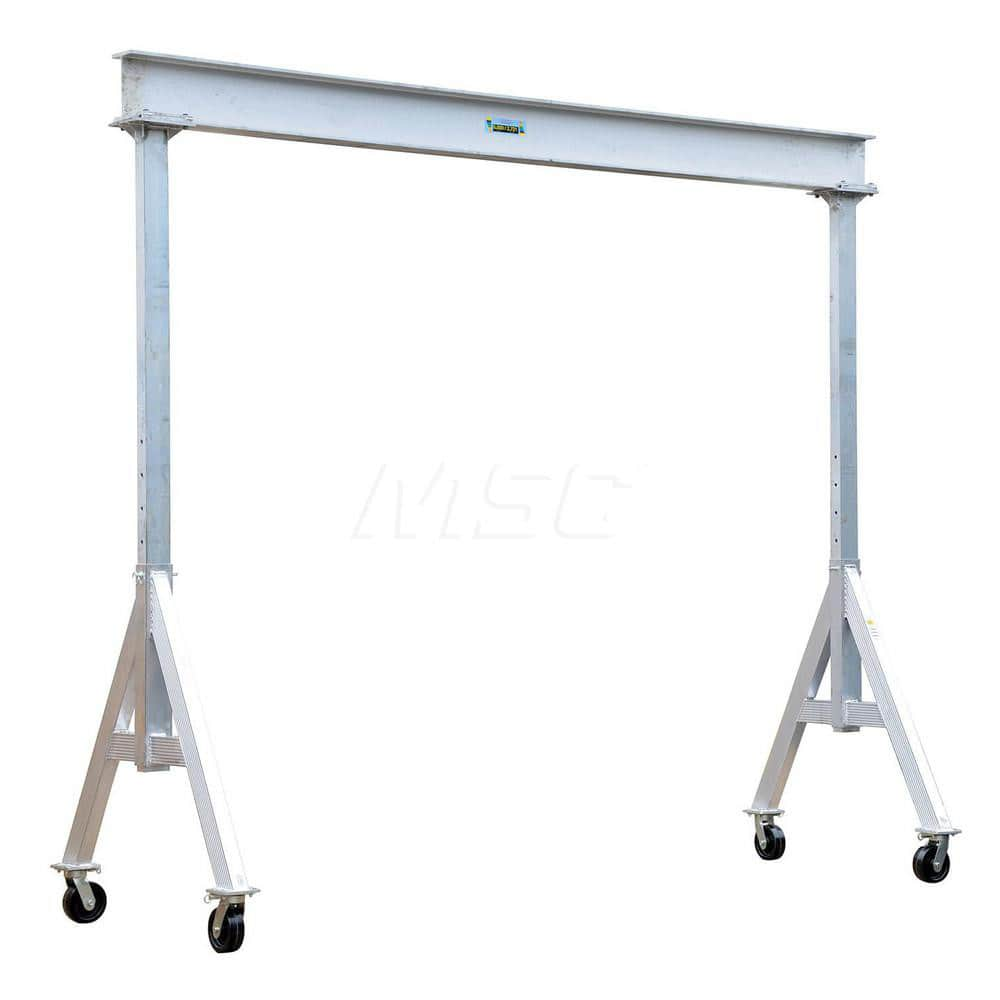 Adjustable Gantry Crane: 6,000 lb Working Load Limit, 12″ Eye Beam Height, 65″ OAW Aluminum