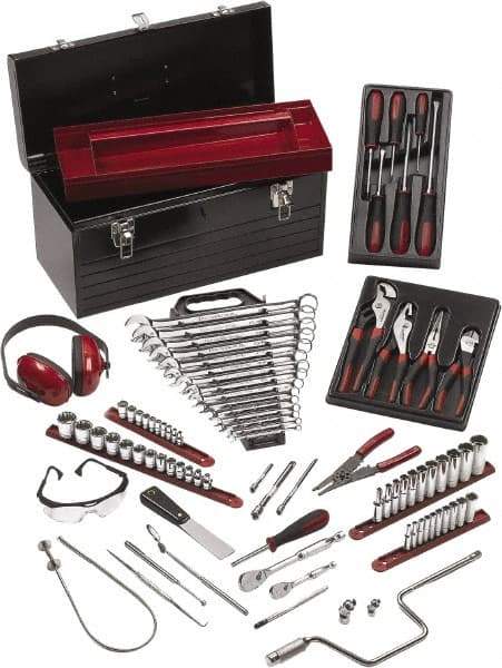 GearWrench - 89 Piece 1/4 & 3/8" Drive Aviation Tool Set - Comes in Steel Tote Box - Caliber Tooling