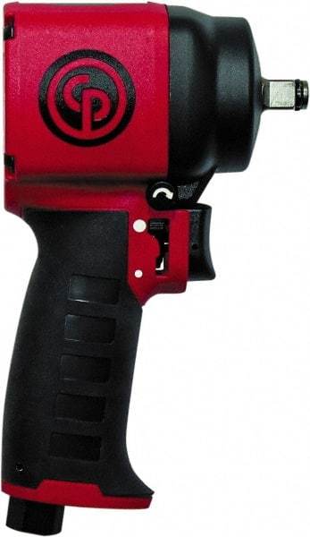 Chicago Pneumatic - 3/8" Drive, 9,000 RPM, 470 Ft/Lb Torque Impact Wrench/Ratchet - Pistol Grip Handle, 1,400 IPM, 17 CFM, 90 psi, 1/4" NPT Inlet - Caliber Tooling